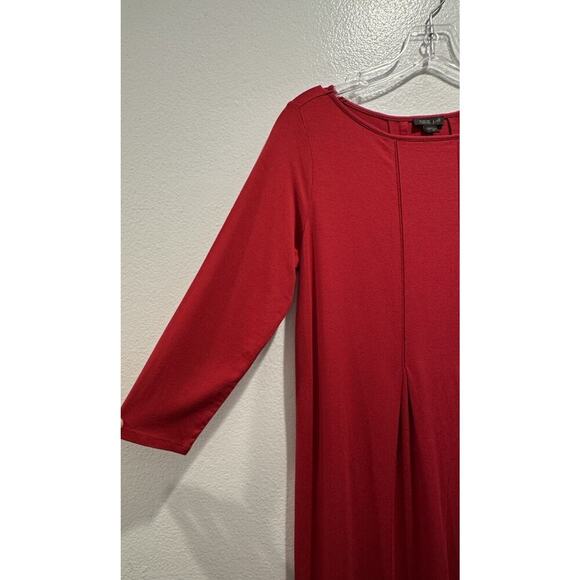 J. Jill Wearever Collection Size XS Red 3/4 Sleeve Pleated Dress Stretch Work - Picture 7 of 7